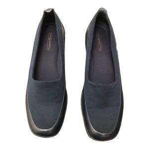 Easy Spirit Leather Round Toe 2.5" Heel Slip-On Shoes Women's Size 10M Navy Blue